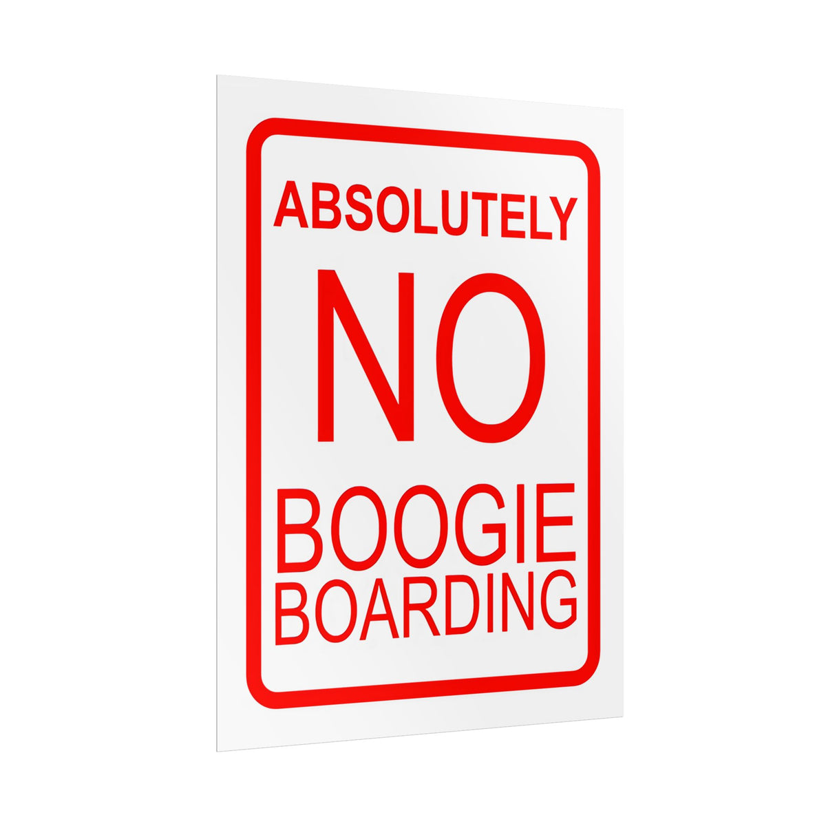 NO Boogie Boarding Poster