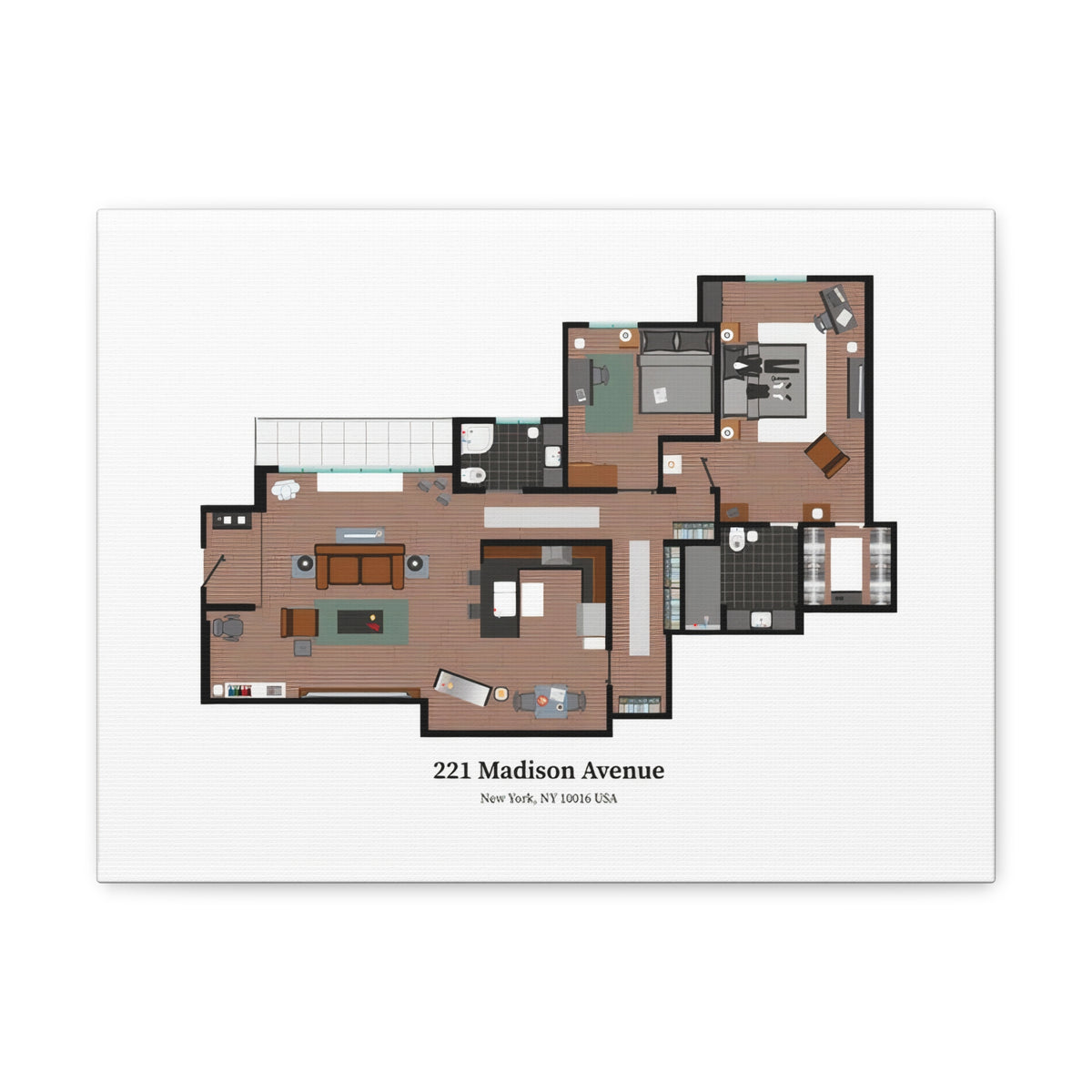 Colored Floor Plan Canvas