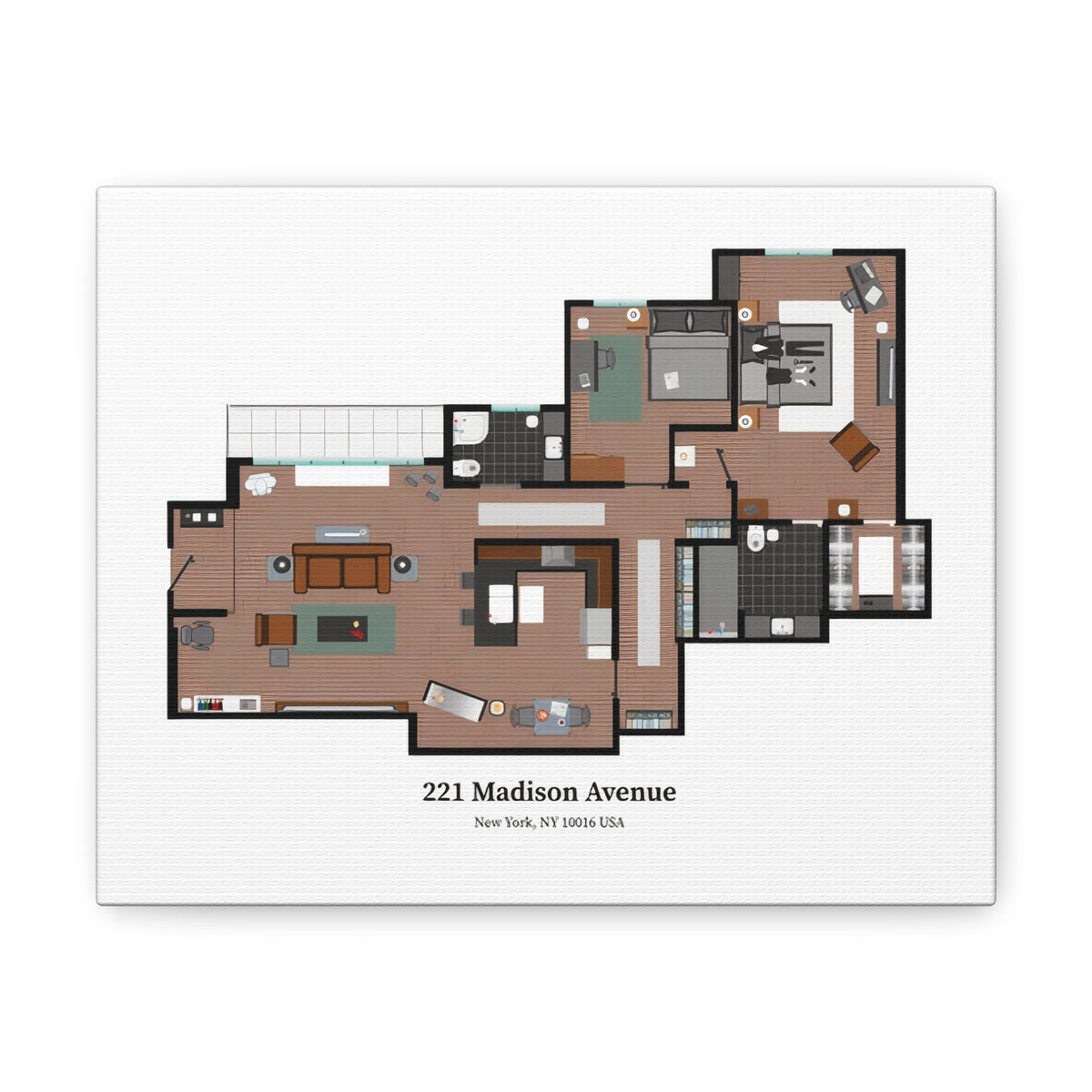 Colored Floor Plan Canvas