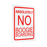NO Boogie Boarding Poster