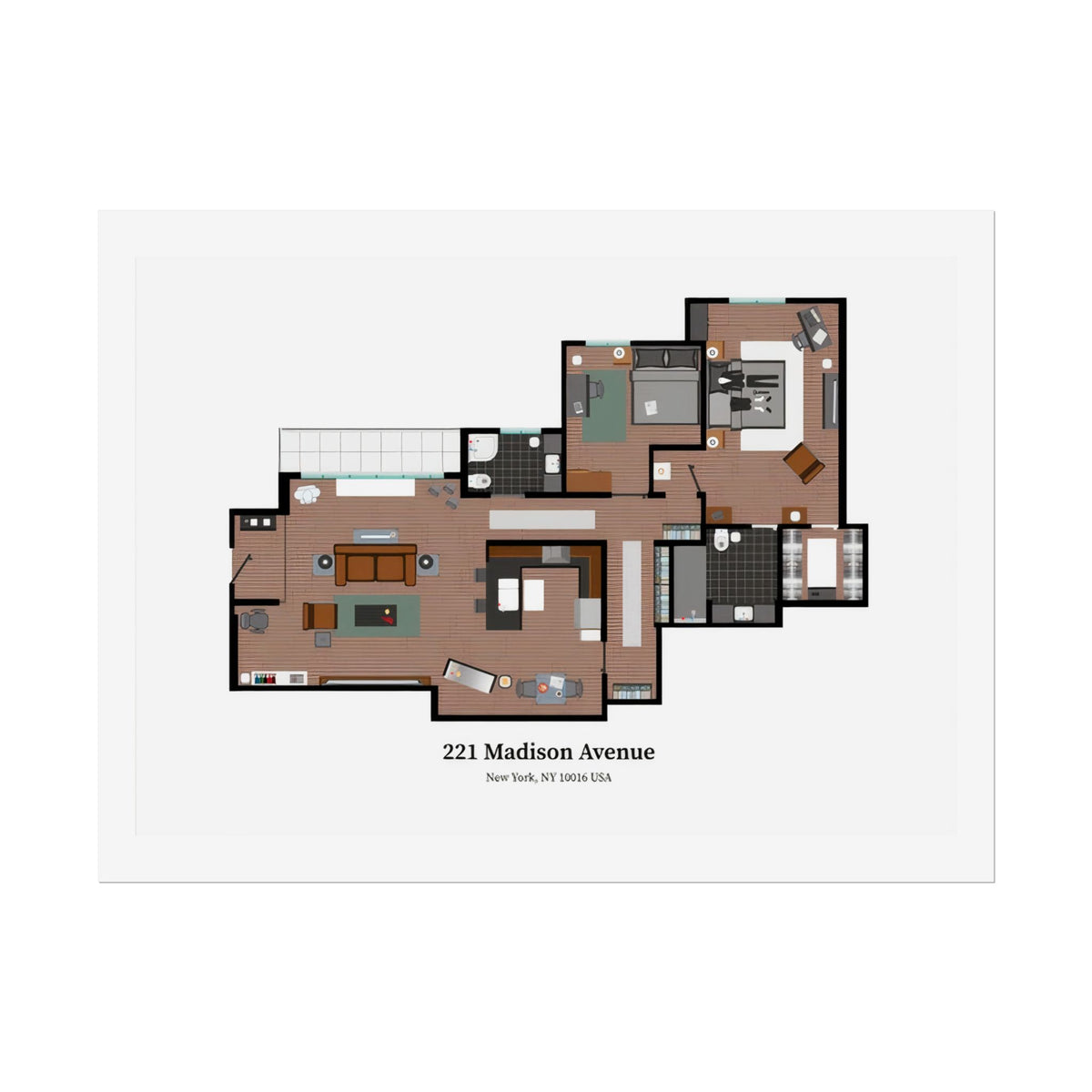 Colored Floor Plan Poster