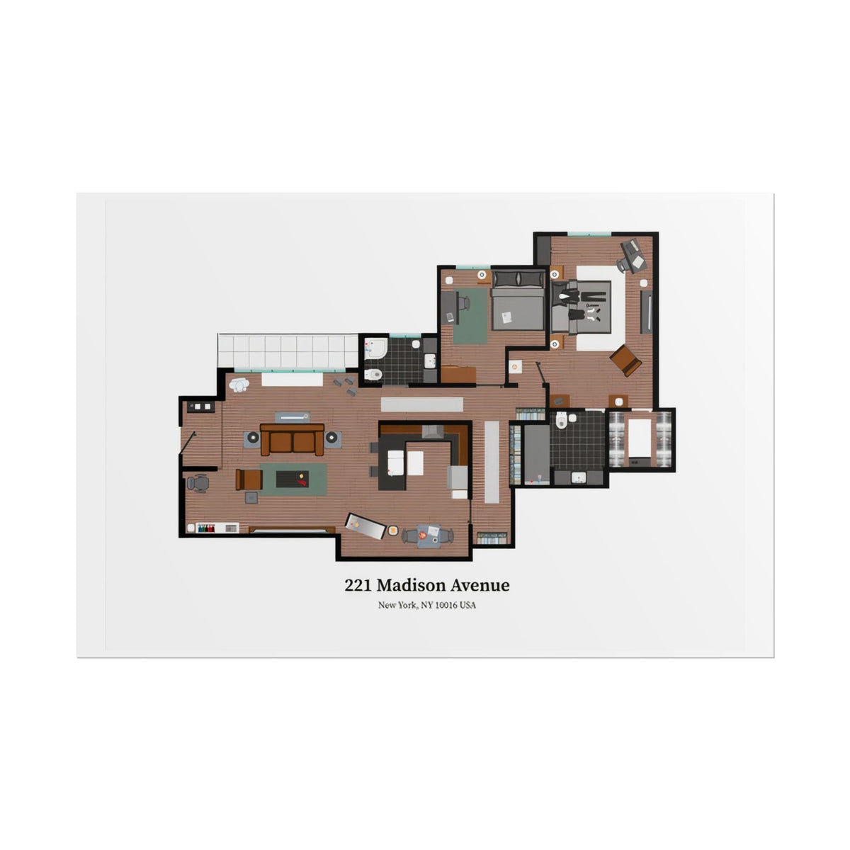 Colored Floor Plan Poster