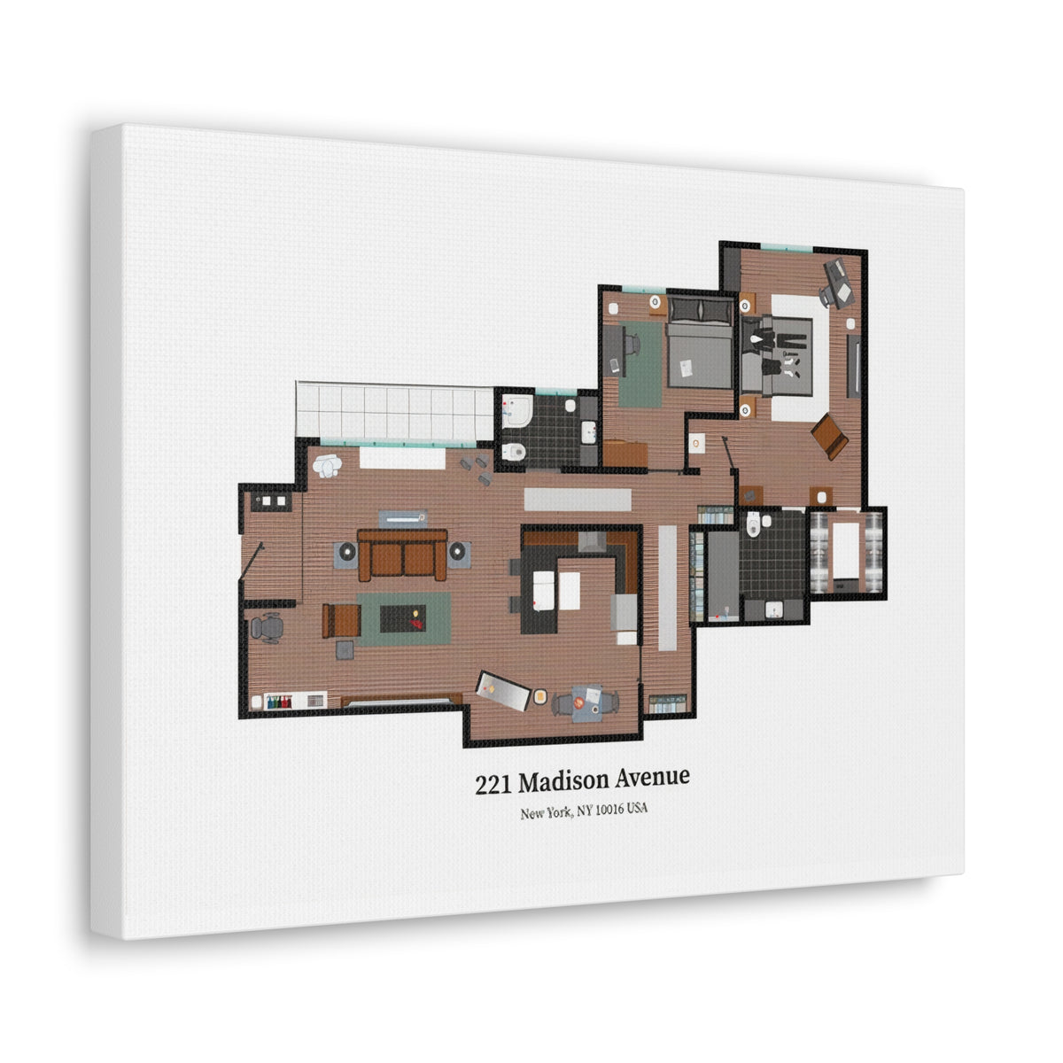 Colored Floor Plan Canvas