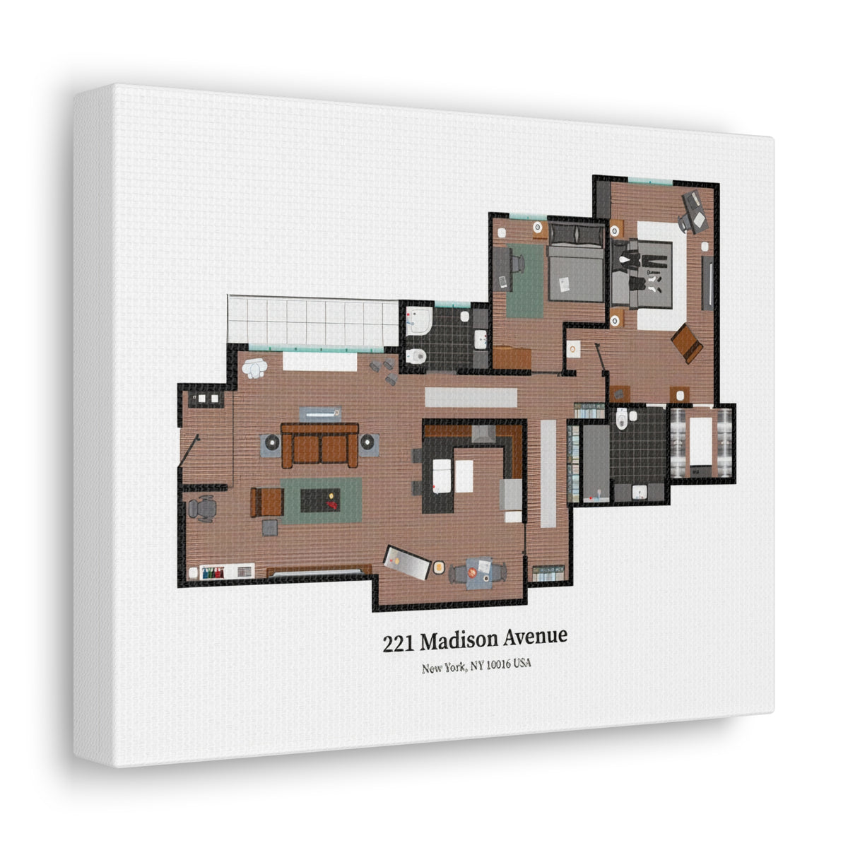 Colored Floor Plan Canvas